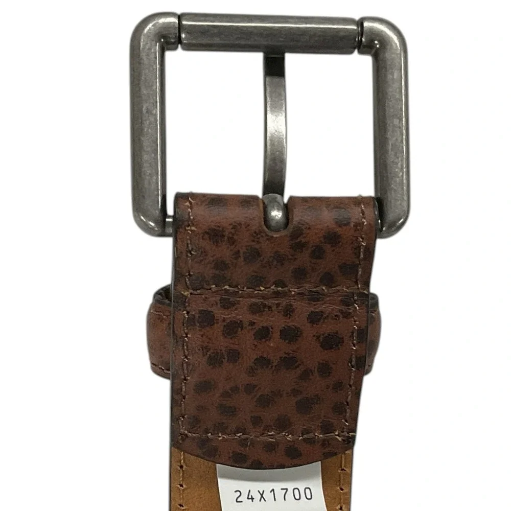 Lucky Brand‎ Men's Size 32 Brown Embroidered Textured Leather Belt NWT